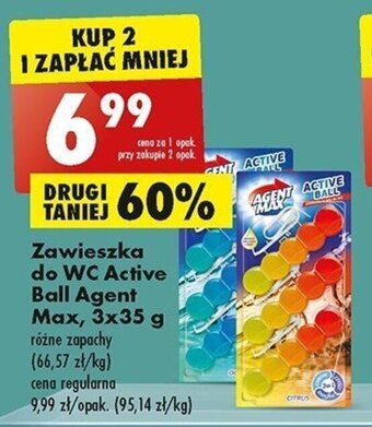 Biedronka Agent Max Zawieszka do WC Active Ball 3x35g oferta