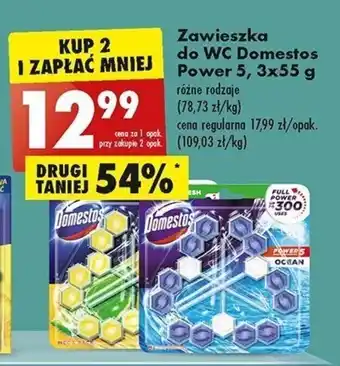 Biedronka Domestos Power 5 Zawieszka do WC 3x55g oferta