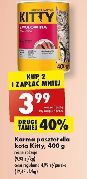 Biedronka Kitty Karma pasztet dla kota 400g oferta