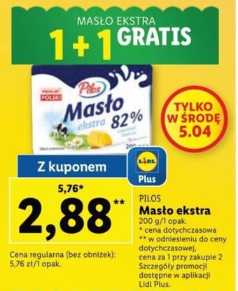 Lidl Pilos Masło ekstra 200g oferta