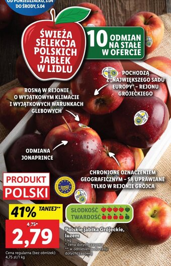 Lidl Polskie jabłka Grójeckie 1kg oferta