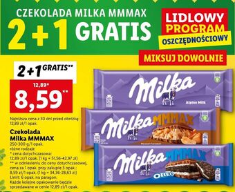 Lidl Czekolada alpine milk milka mmmax oferta