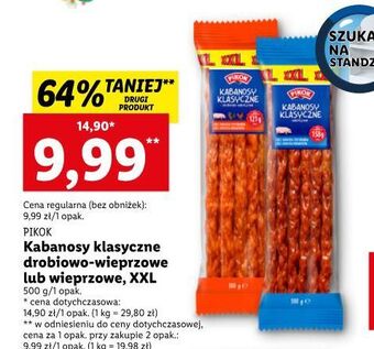 Lidl Kabanosy wieprzowe pikok oferta