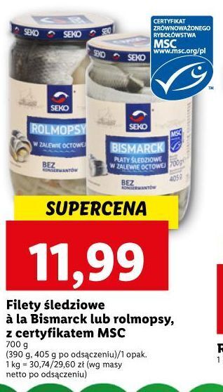 Lidl Rolmopsy w zalewie octowej seko oferta