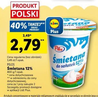 Lidl Śmietana 12 % pilos oferta