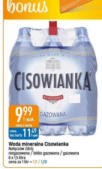 E.Leclerc Woda lekko gazowana cisowianka oferta