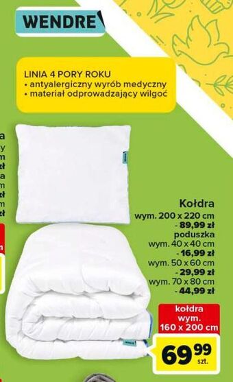 Carrefour Kołdra 4 pory roku 220 x 200 cm wendre oferta