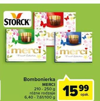 Carrefour Bombonierka czerwona storck merci oferta