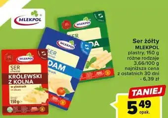 Carrefour Ser królewski z kolna - plastry mlekpol oferta