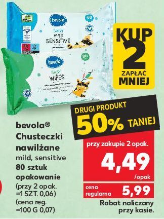 Kaufland Chusteczki nawilżające dla dzieci sensitive bevola baby oferta
