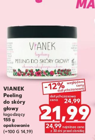 Kaufland Peeling do skóry głowy z kwasem salicylowym i cukrem vianek łagodzący oferta