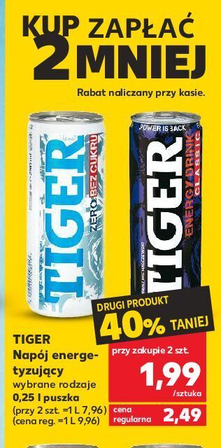Kaufland Napój zero tiger energy drink oferta
