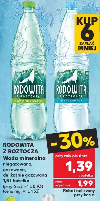 Kaufland Woda delikatnie gazowana rodowita z roztocza oferta