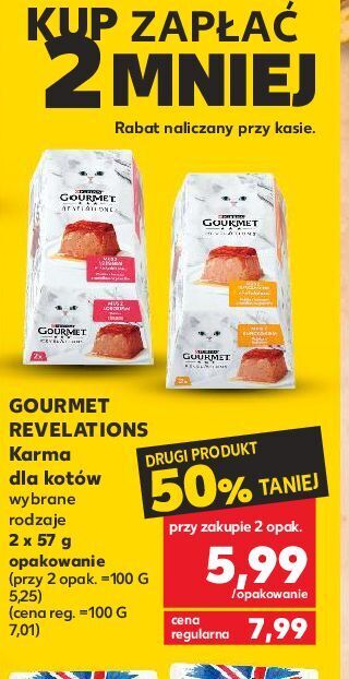 Kaufland Karma dla kota mus z wołowiną purina gourmet revelations oferta
