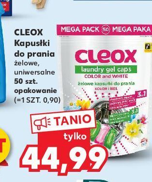 Kaufland Żelowe kapsułki do prania kolor i biel cleox oferta