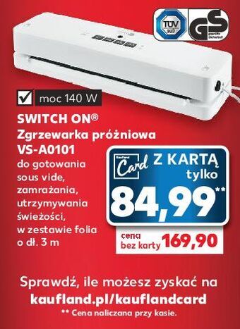 Kaufland Zgrzewarka próżniowa vs-a0101 switch on oferta