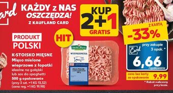 Kaufland Mięso mielone wieprzowe z łopatki stoisko mięsne oferta