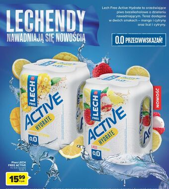 Carrefour Piwo lech free active hydrate liczi i cytryna oferta