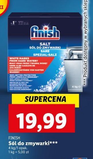 Lidl Sól do zmywarek finish special salt oferta