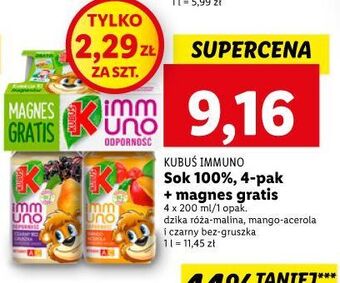 Lidl Napój mix kubuś immuno odporność oferta