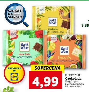 Lidl Czekolada hula kokosowa ritter sport oferta