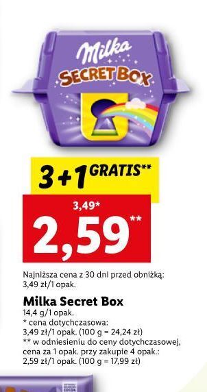 Lidl Czekoladki milka secret box oferta