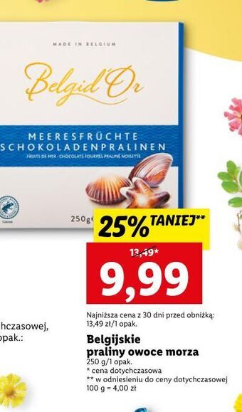 Lidl Pralinki owoce morza belgid d'or oferta