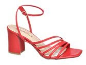 Deichmann Czerwone sandały damskie catwalk na obcasie oferta