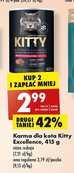 Biedronka Karma dla kota z wołowina kitty excellence oferta