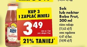 Biedronka Nektar jabłko i truskawka bobo frut oferta