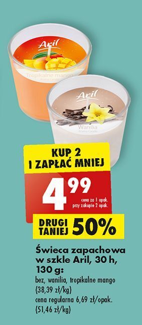 Biedronka Świeca wanilia aril oferta