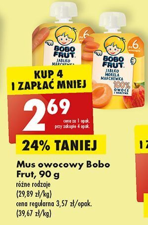 Biedronka Mus jabłko morela marchewka bobo frut oferta