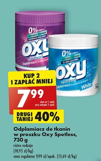 Biedronka Odplamiacz w proszku white oxy spotless oferta