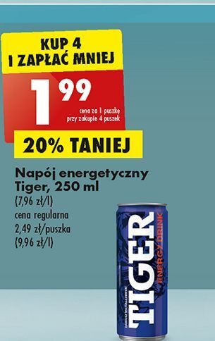 Biedronka Napój original tiger energy drink oferta