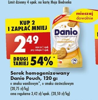 Biedronka Serek wanilia saszetka danone danio oferta