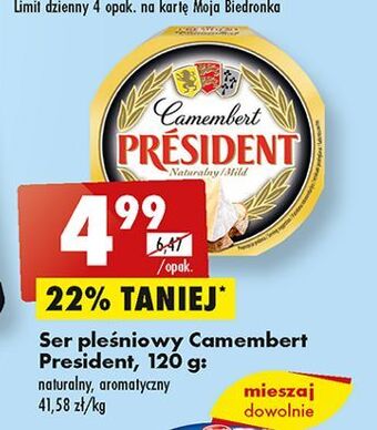 Biedronka Ser camembert naturalny president oferta