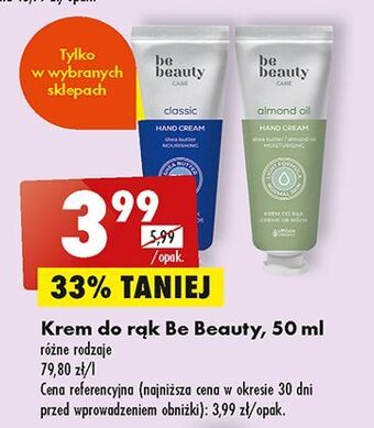 Biedronka Krem do rąk almond oil be beauty care oferta