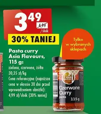 Biedronka Pasta curry żółta asia flavours oferta