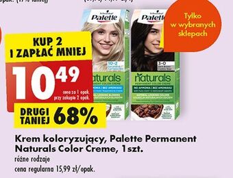 Biedronka Farba do włosów 3-0 ciemny brąz palette permanent naturals color creme oferta