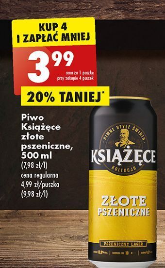 Biedronka Piwo książęce złote pszeniczne oferta