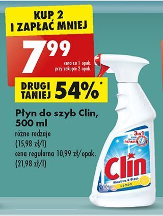 Biedronka Płyn do mycia szyb lemon clin windows & glass oferta