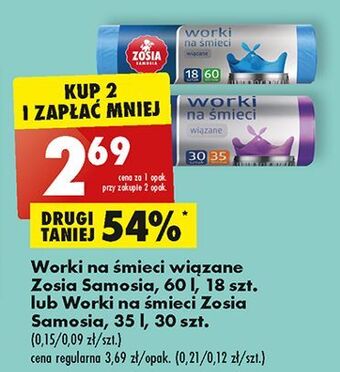 Biedronka Worki na śmieci wiązane 35 l zosia samosia oferta