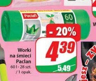 Dino Worki na śmieci wiązane 60 l paclan oferta