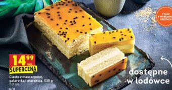 Biedronka Ciasto z mascarpone galaretką i marakują 530g oferta