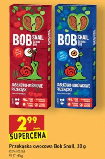 Biedronka Przekąska owocowa Bob Snail 30g oferta