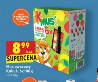 Biedronka Mus owocowy Kubuś 6x100g oferta