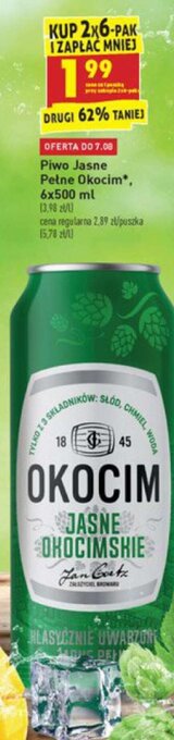 Biedronka Piwo Jasne Pełne Okocim 500ml oferta