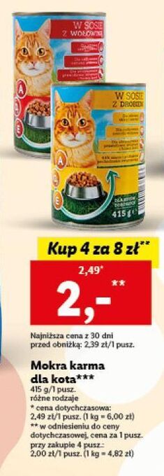 Lidl Karma dla kota w sosie z drobiem oferta