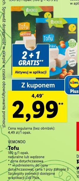 Lidl Tofu o smaku naturalnym vemondo oferta