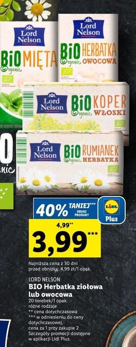 Lidl Herbata bio koper włoski lord nelson oferta